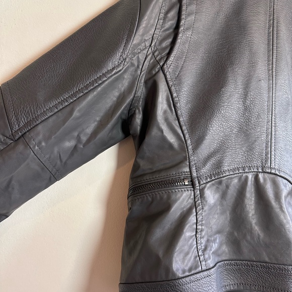 Blank NYC Leather Jacket Coat Grey Size L - Picture 5 of 11